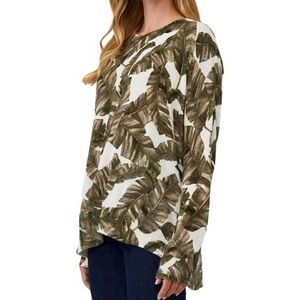 Show Me Your Mumu Woodsy Sweater Majestic Palm Knit Leaf Print Size Small